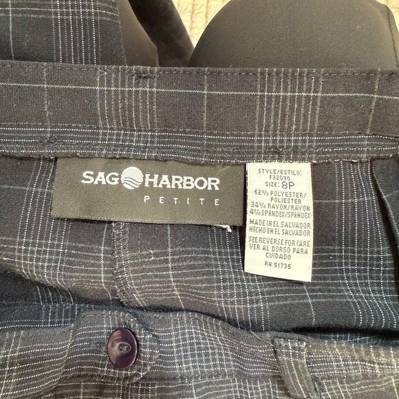 Sag Harbor Vintage Navy Plaid Pants - Picture 4 of 4